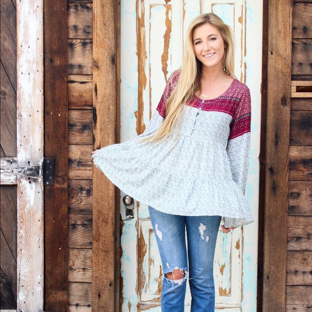 White Printed Flowy Tunic